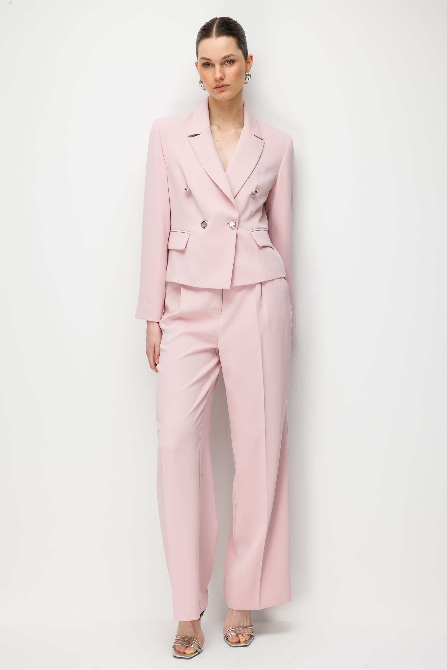 Modailgi  Mono Yaka Kruvaze Ceket - 40050 Pembe