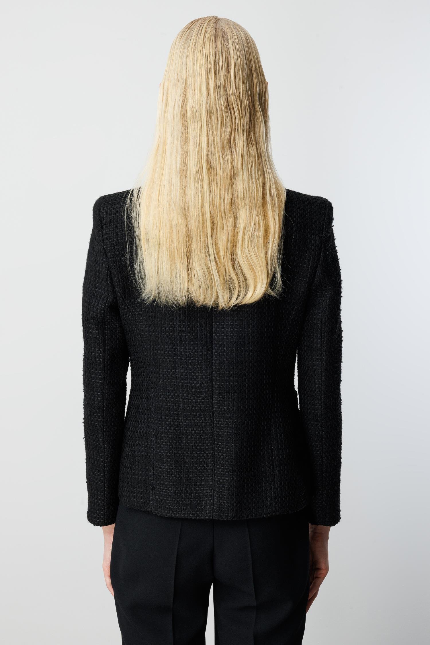 Modailgi  Mono Yaka Torba Cepli Kısa Astarlı Ceket Siyah