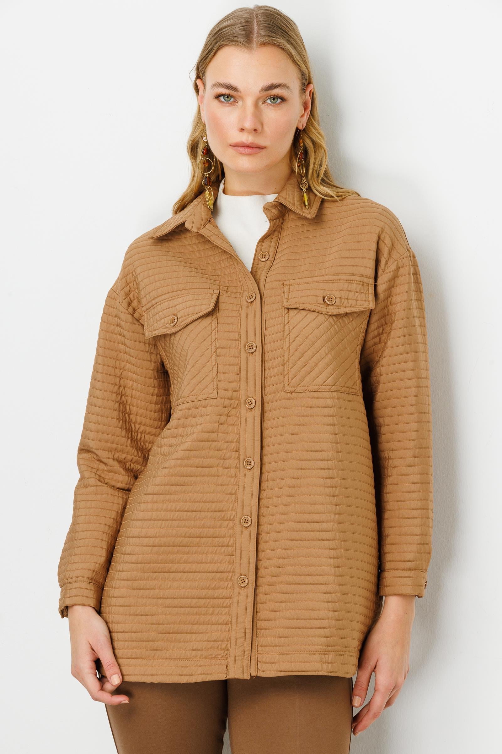 Modailgi  Oversize Kapitone Tunik Camel