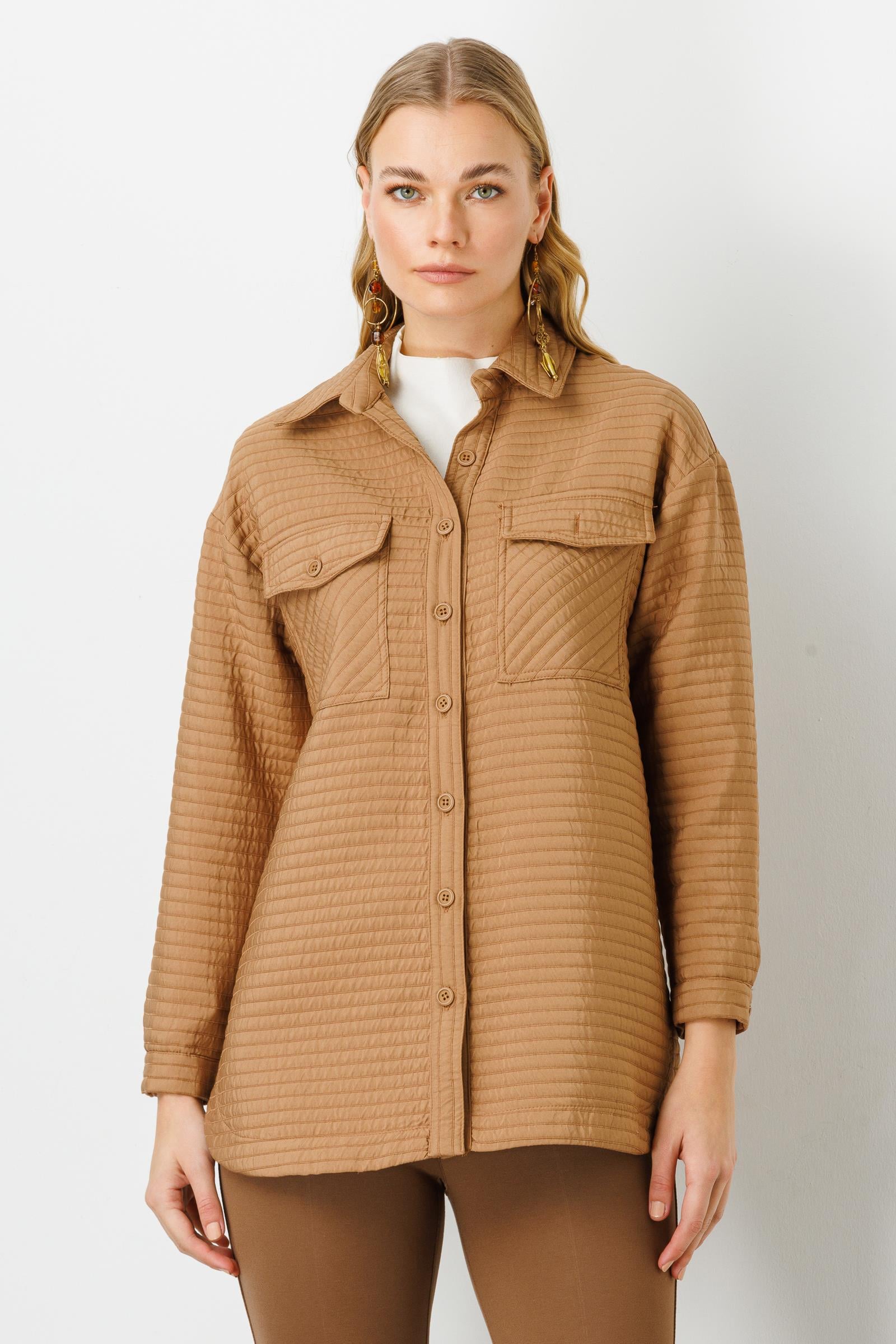 Modailgi  Oversize Kapitone Tunik Camel