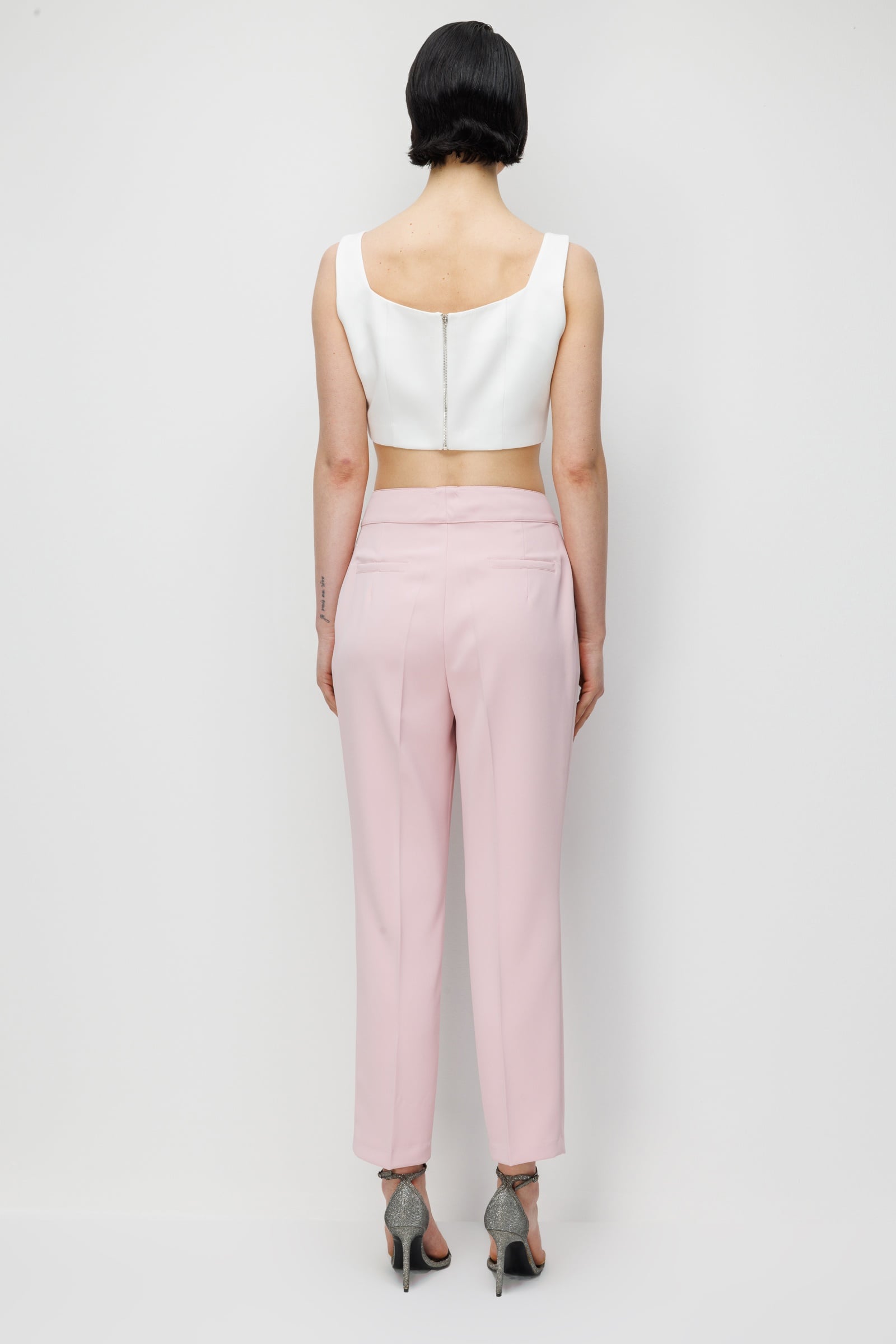 Modailgi  Pileli Yan Cep Dokuma Pantolon - 70051 Pembe