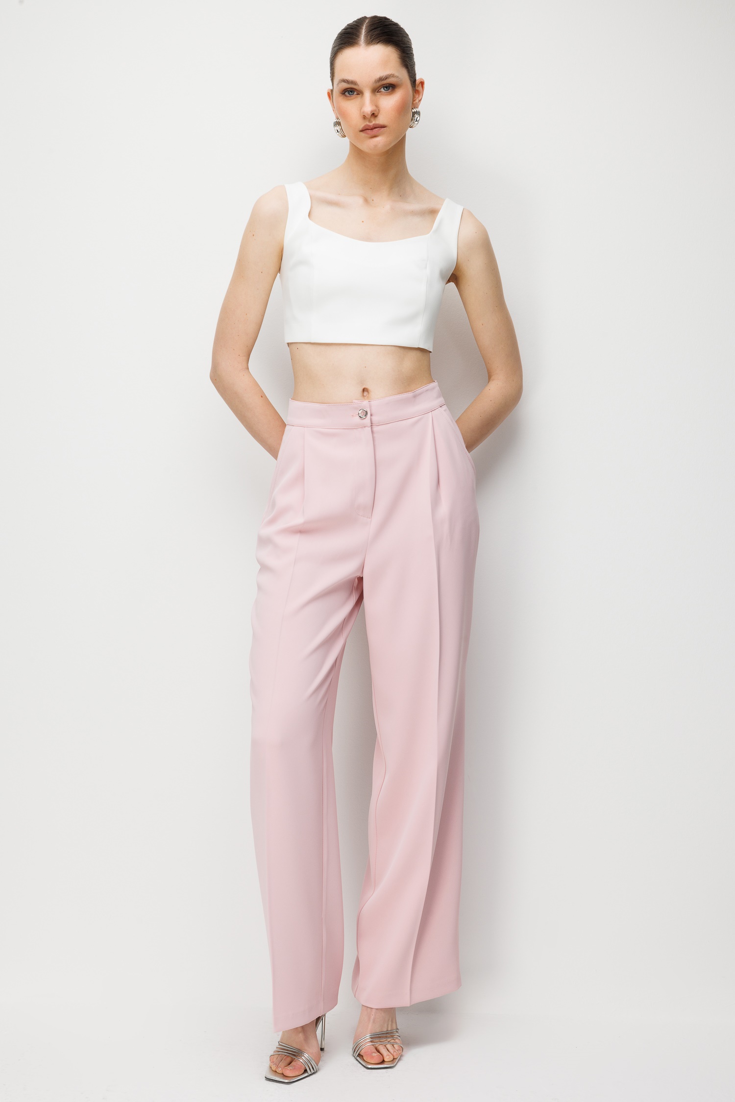 Modailgi  Pileli Yan Cep Pantolon - 70050 Pembe