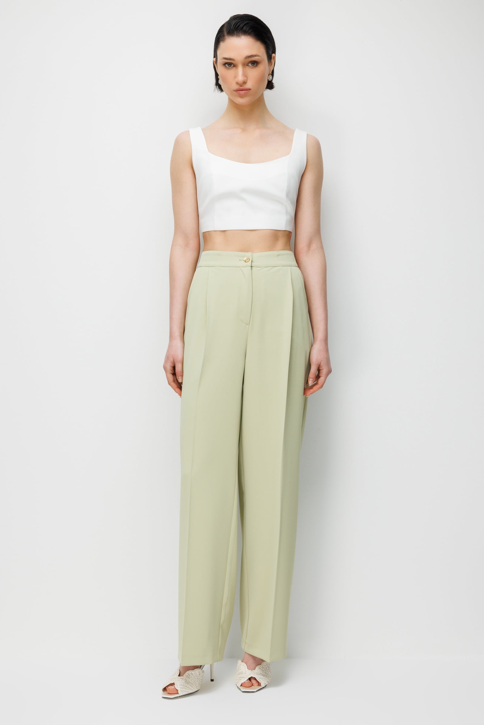 Modailgi  Pileli Yan Cep Pantolon - 70050 Mint