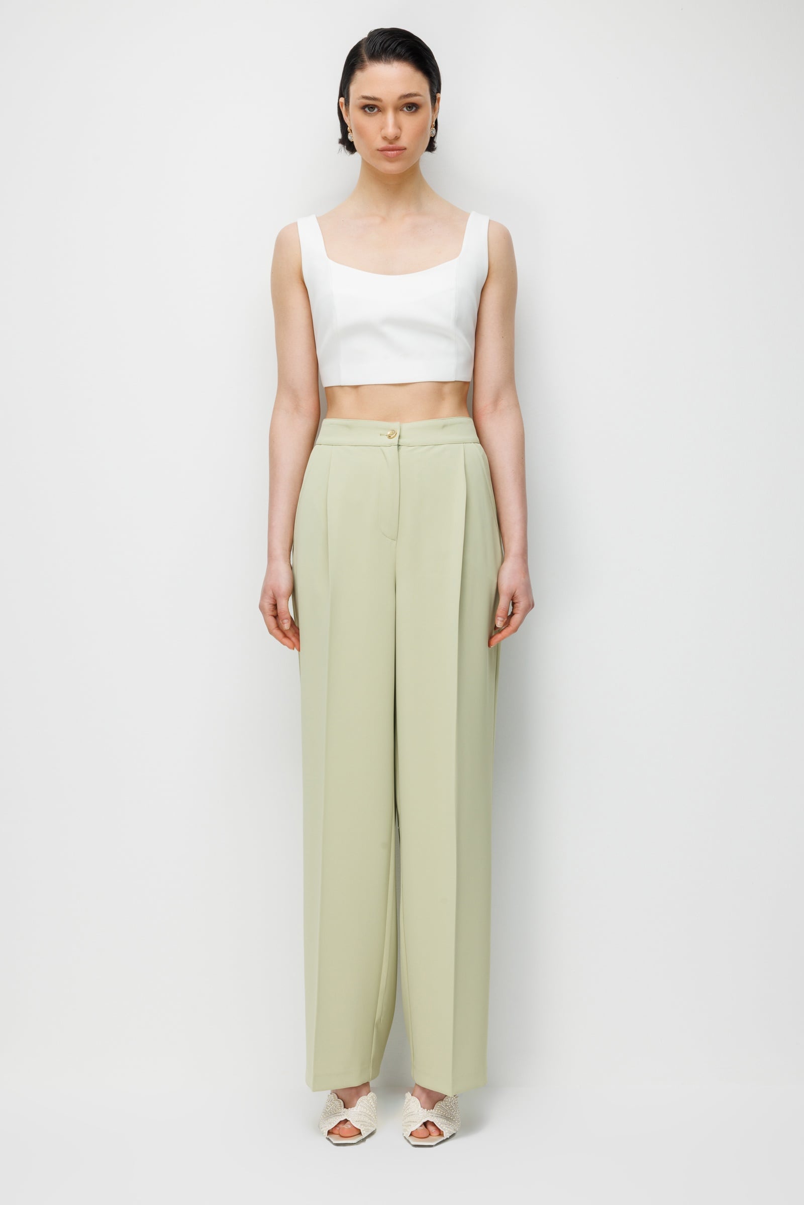 Modailgi  Pileli Yan Cep Pantolon - 70050 Mint
