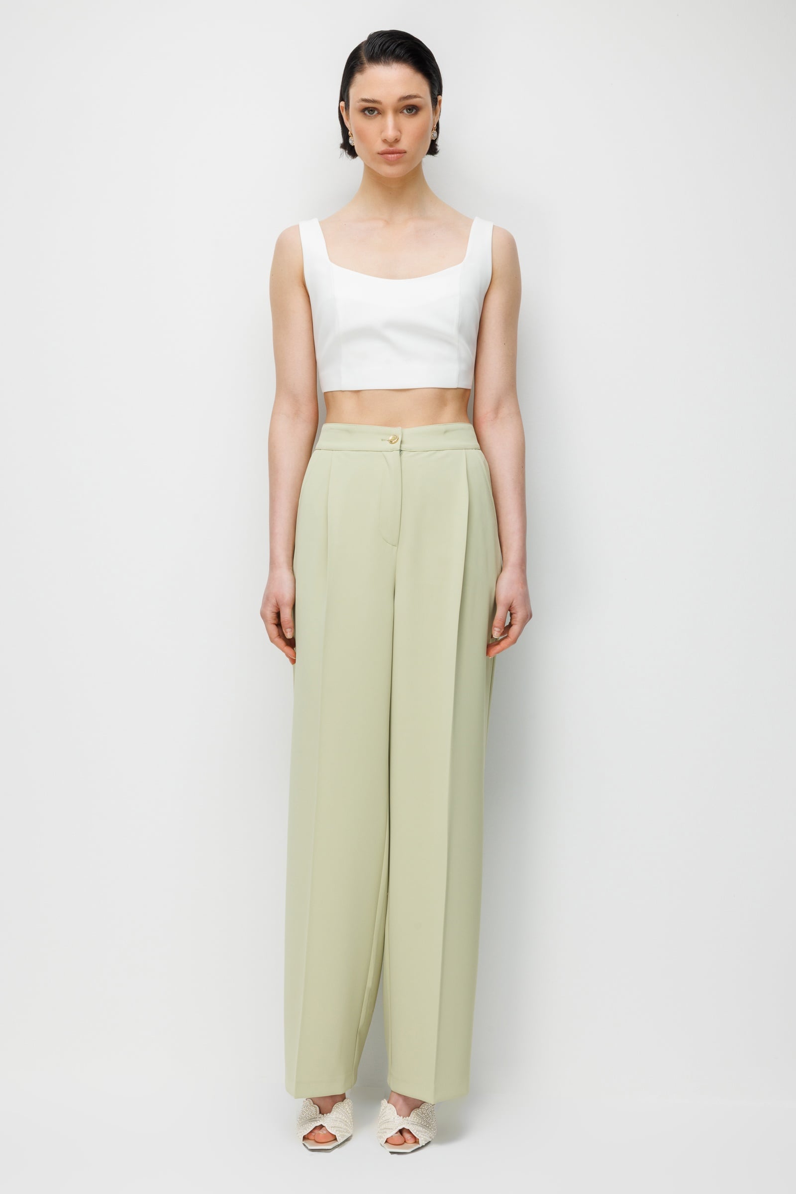Modailgi  Pileli Yan Cep Pantolon - 70050 Mint