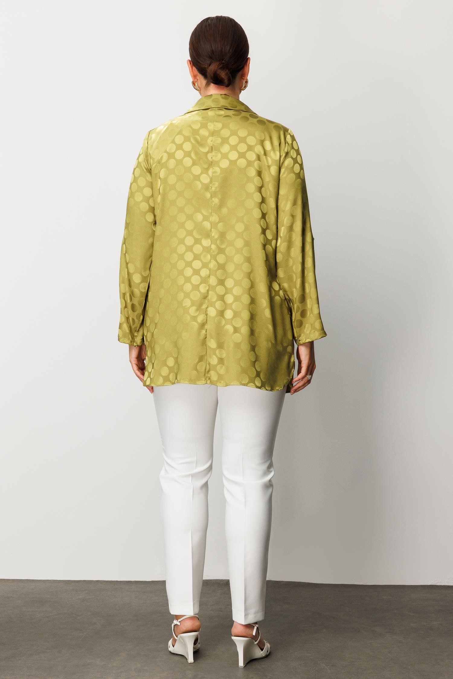 Modailgi  Puan Jakarlı Beli Büzgülü İkili Takım Olive