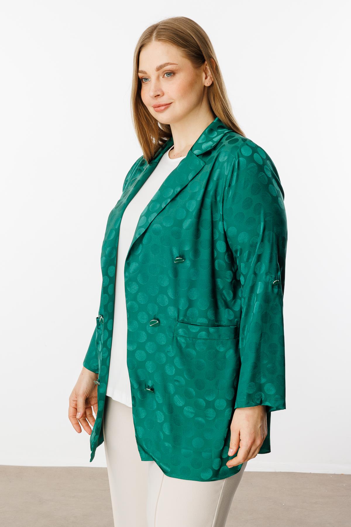 Modailgi  Puan Jakarlı Beli Büzgülü İkili Takım Yeşil