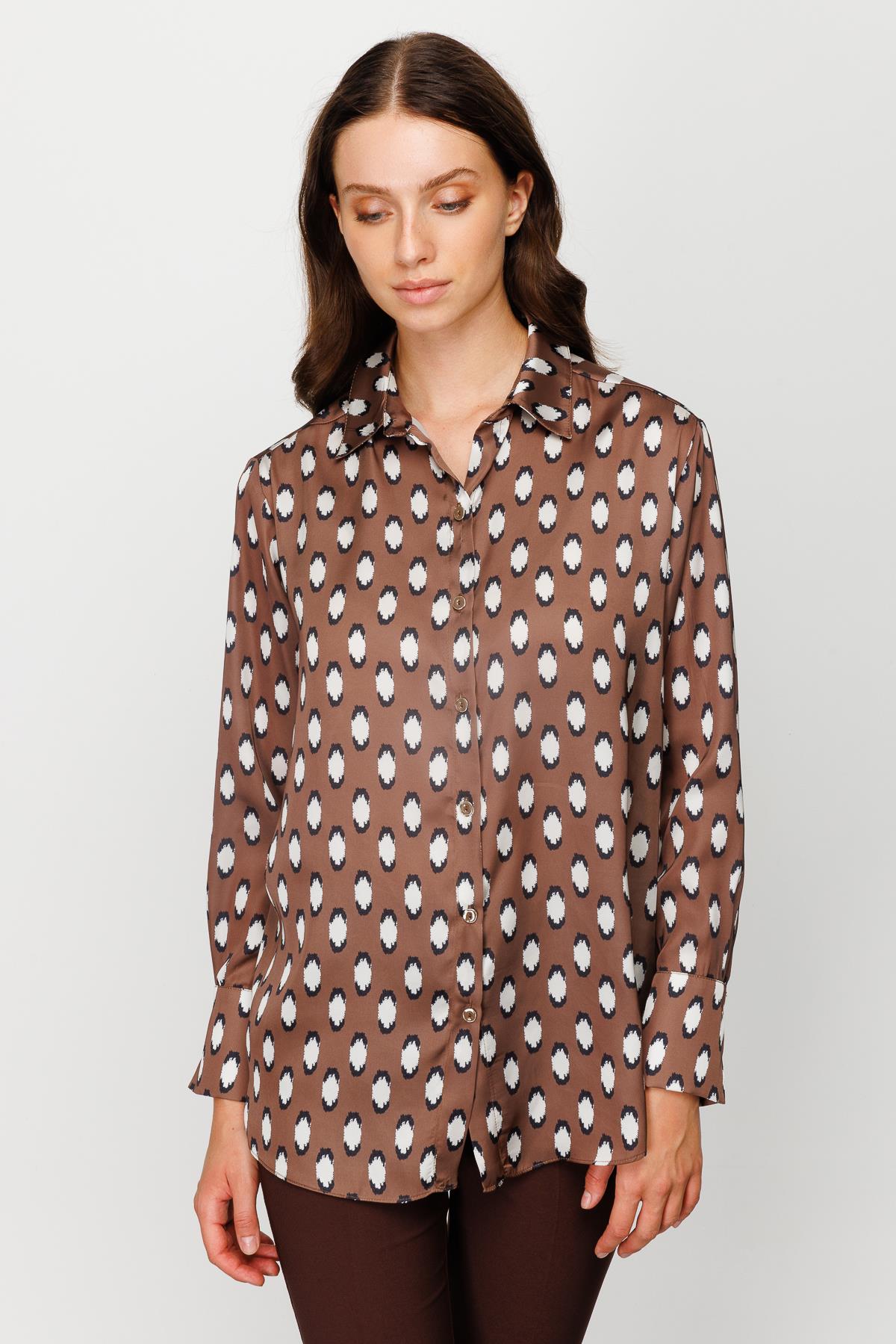 Modailgi  Salaş Emprime Gömlek Kahve