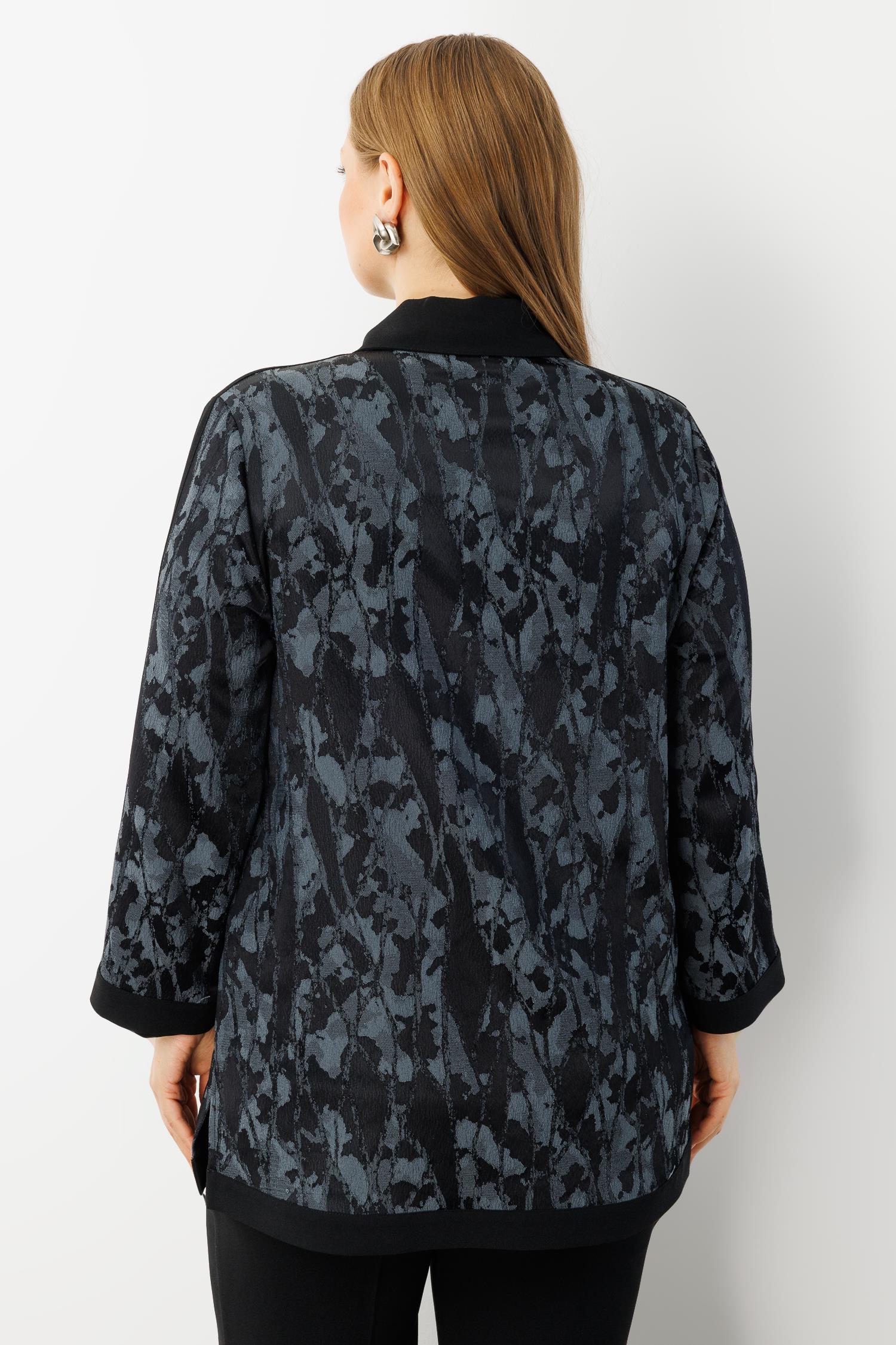 Modailgi  Takma Kol Erkek Yaka Fermuarlı Tunik Antrasit