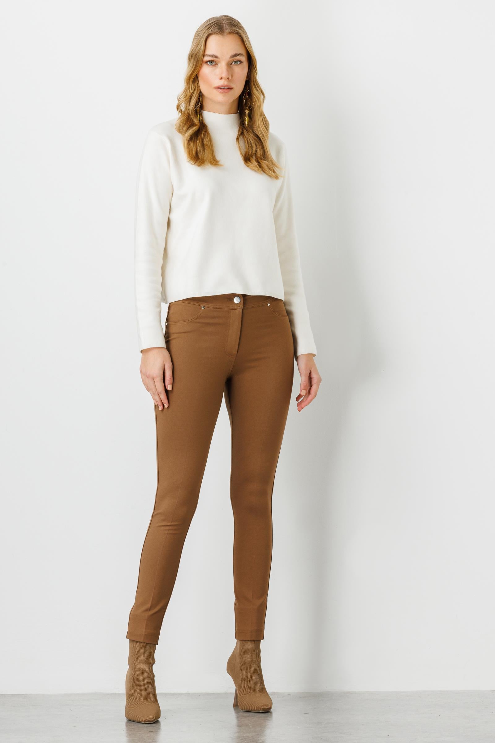 Modailgi  Cepli Tayt Pantolon Camel