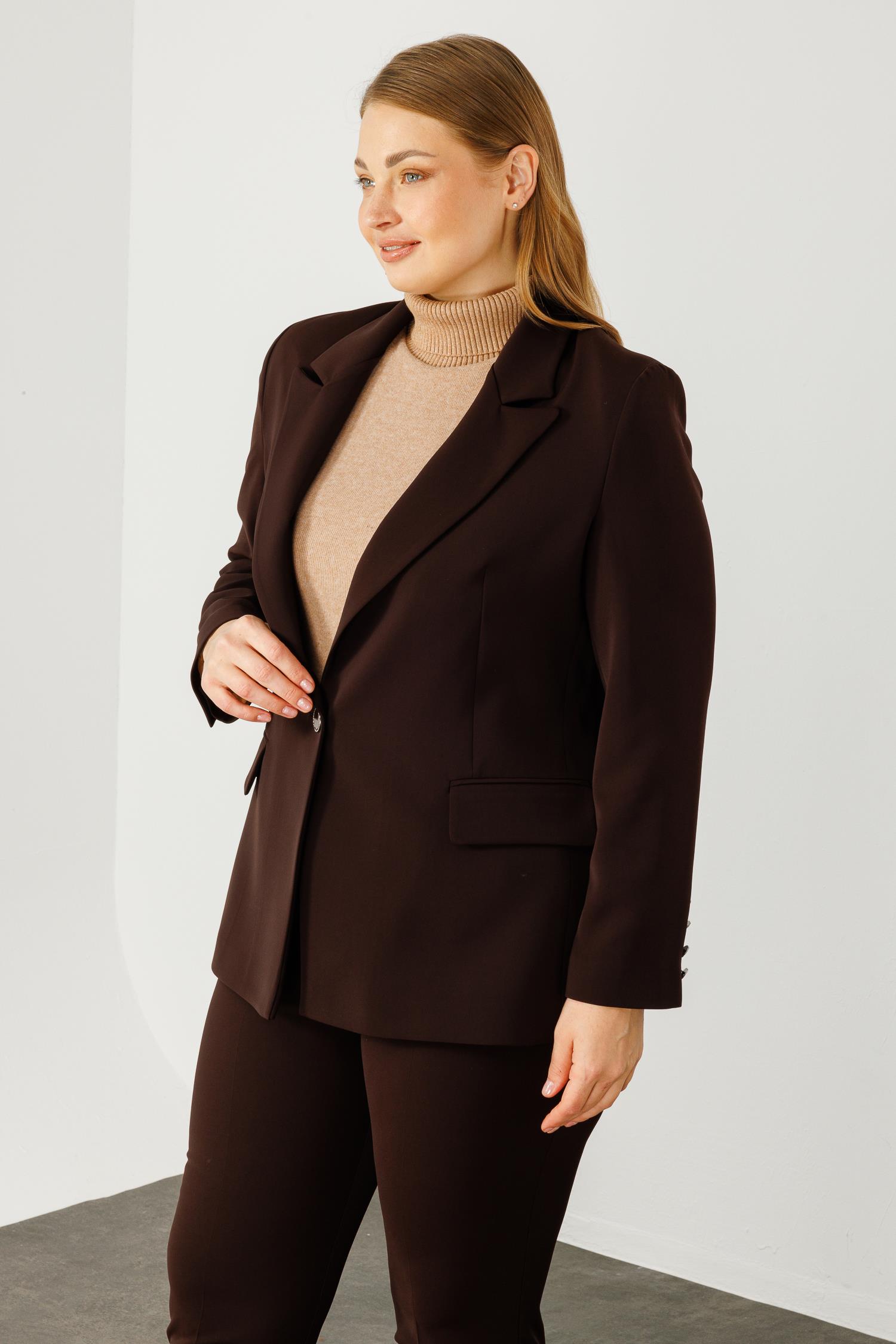 Modailgi  Tek Düğmeli Klasik Ceket Kahve