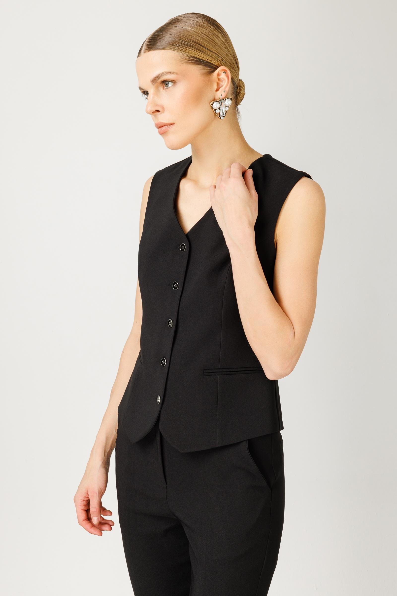 Modailgi  Toka Detaylı Yelek Siyah