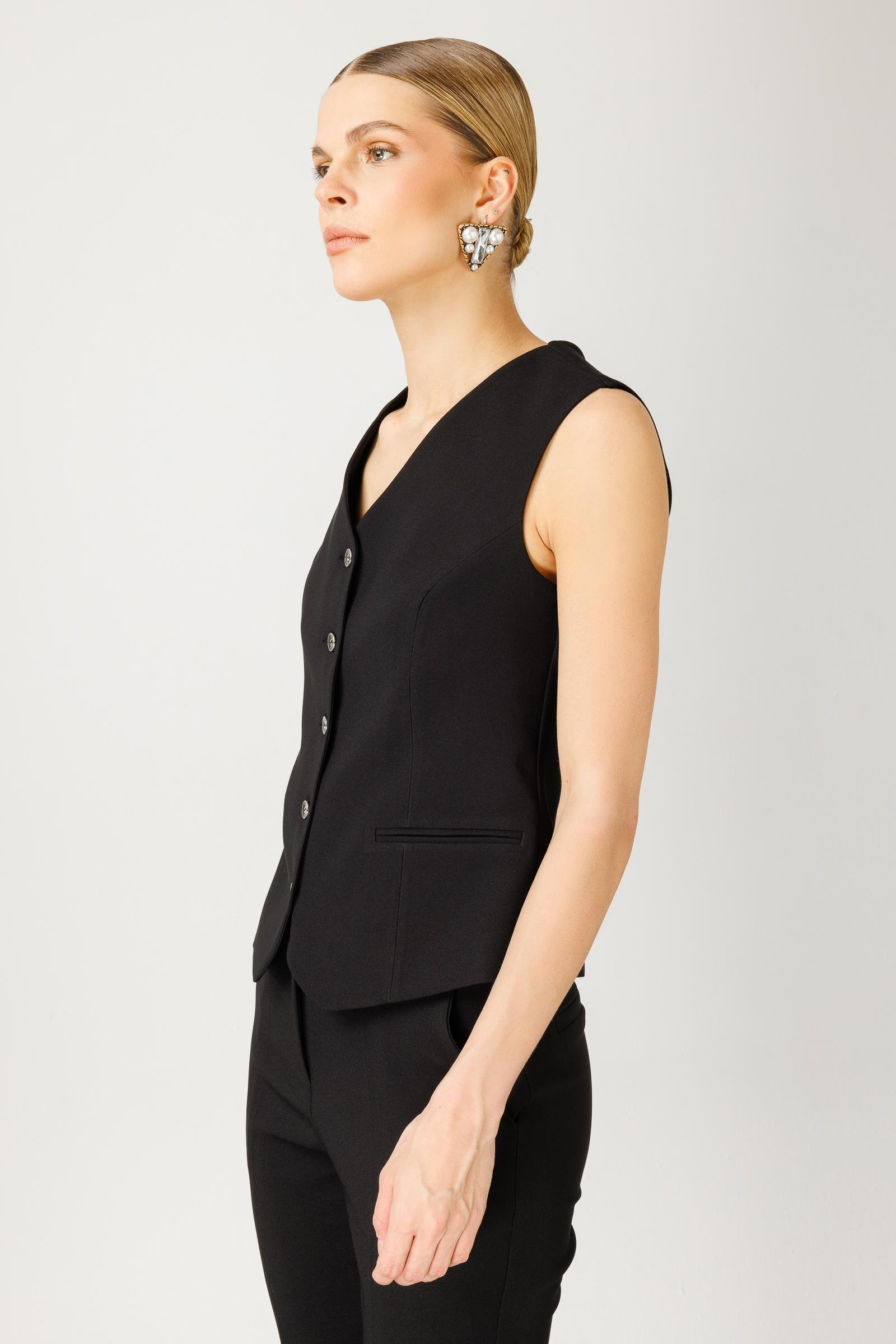 Modailgi  Toka Detaylı Yelek Siyah