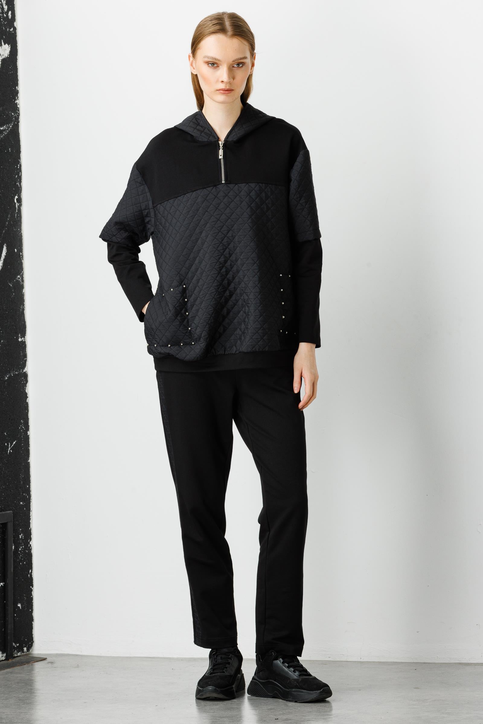 Modailgi  Torba Cepli Kapitone Tunik Siyah