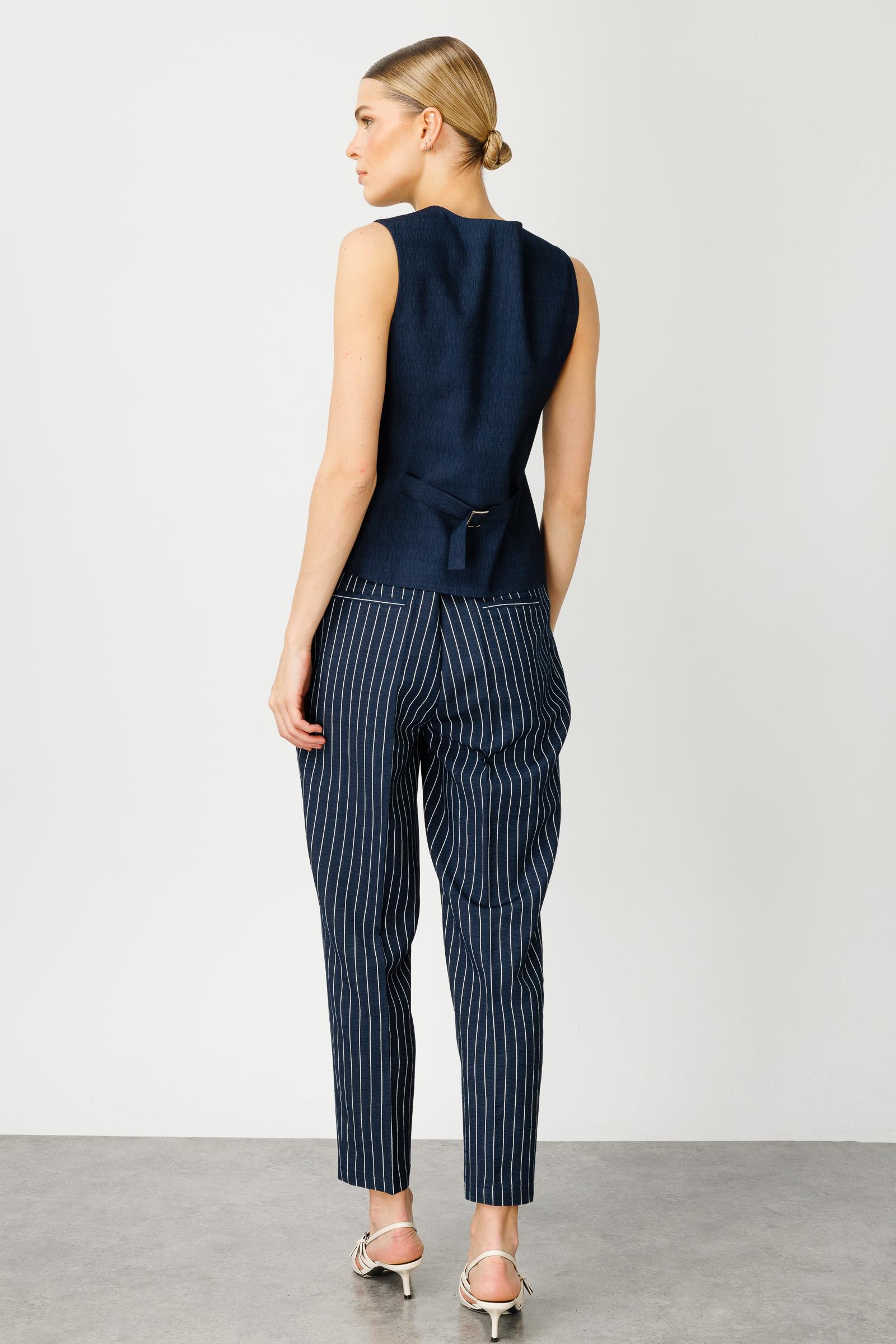 Modailgi  V Yaka Düğme Kapamalı Yelek Lacivert