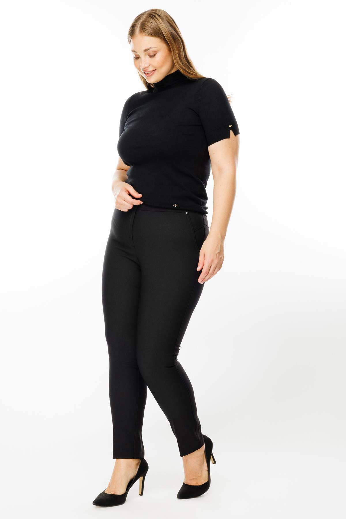 Modailgi  Yan Cep Dar Paça Pantolon Siyah