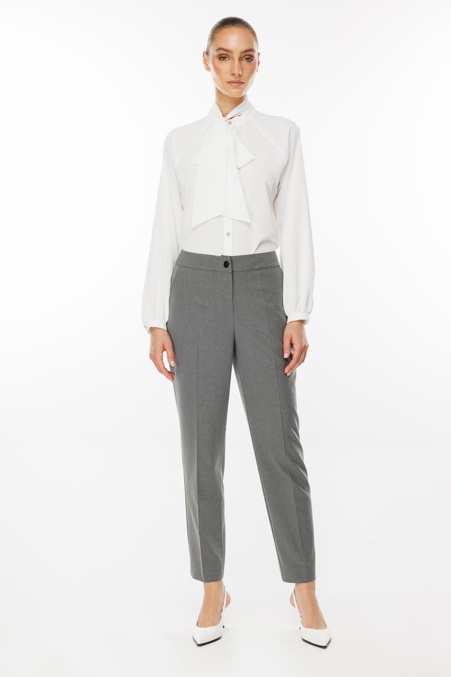 Modailgi  Yandan Cepli Boru Paça Klasik Pantolon - 7085 Gri