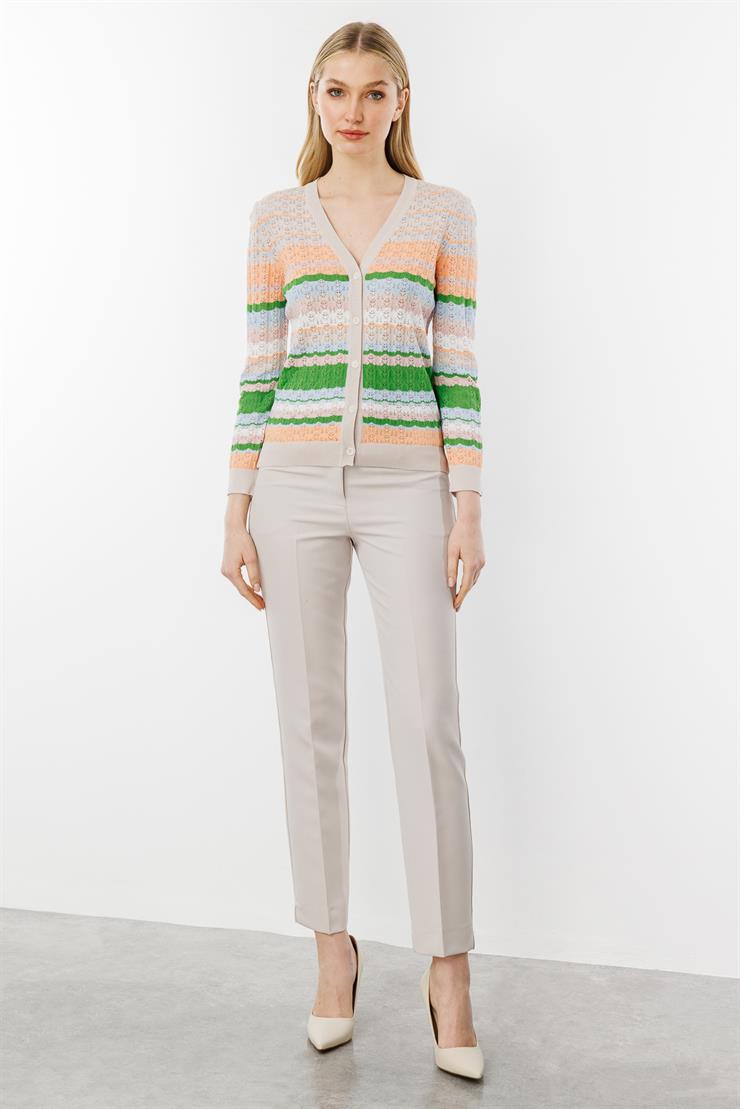 Ajırlu Triko Hırka-Vizon