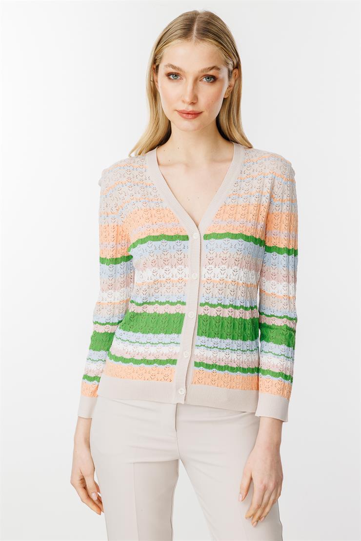 Ajırlu Triko Hırka-Vizon