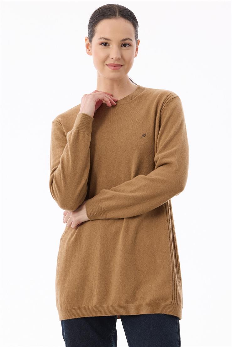 Basic Cashmere Triko Tunik CAMEL