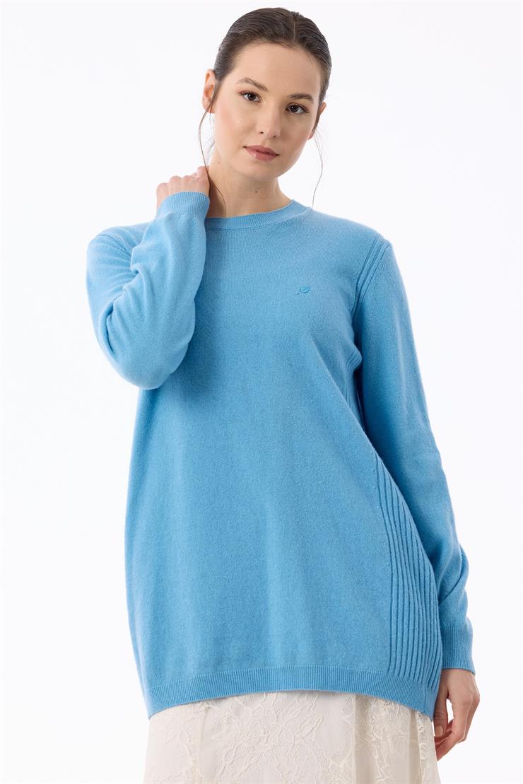 Basic Cashmere Triko Tunik MAVİ