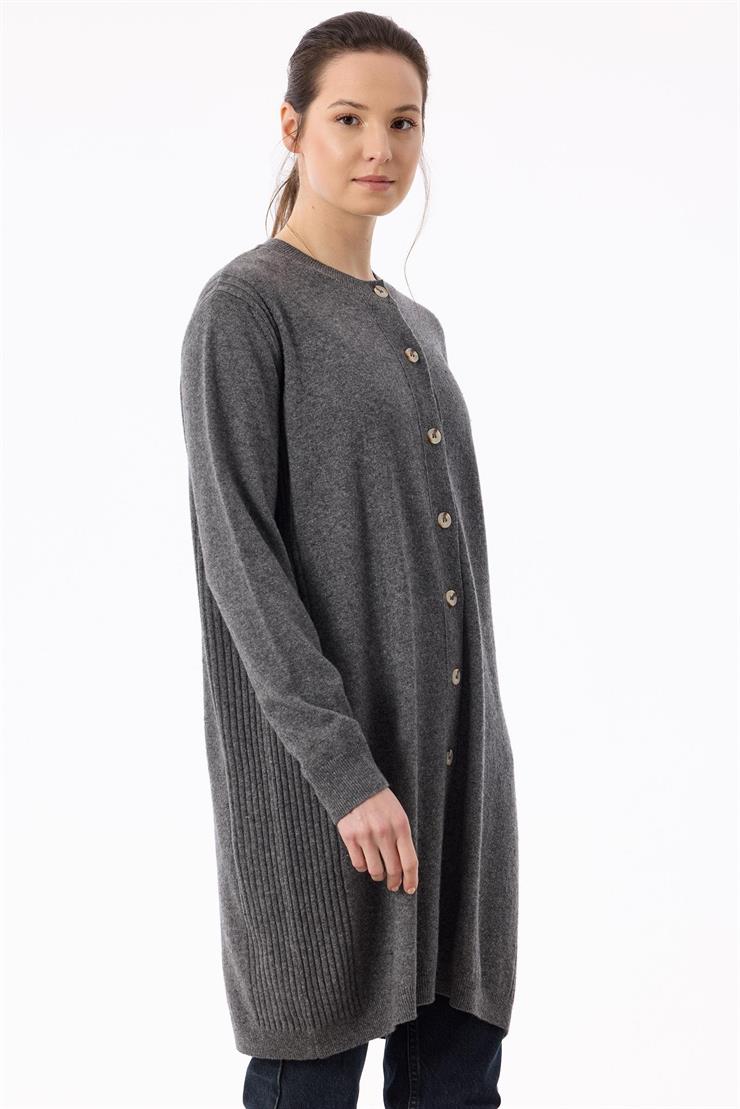 Basic Kaşmir Uzun Hırka ANTRASİT