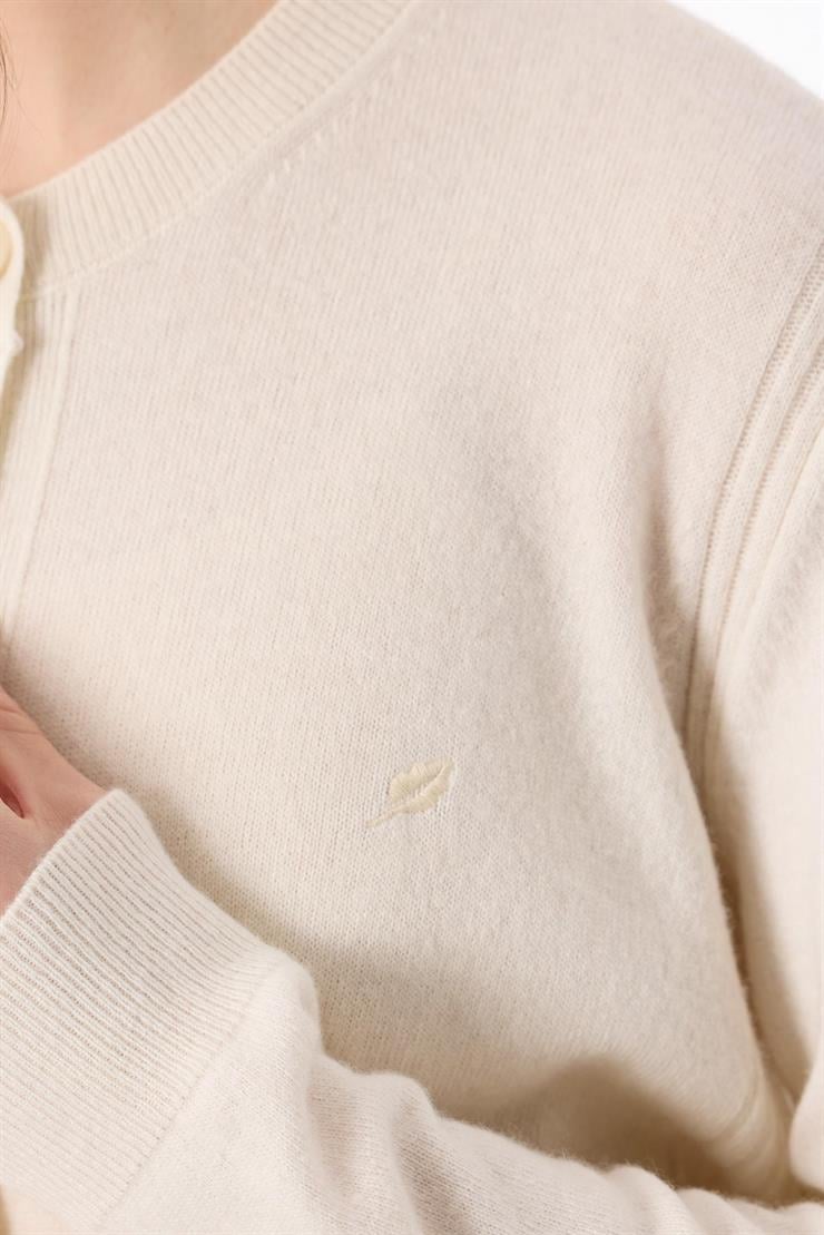 Basic Kaşmir Uzun Hırka EKRU