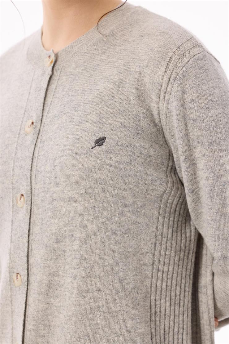 Basic Kaşmir Uzun Hırka GRİ