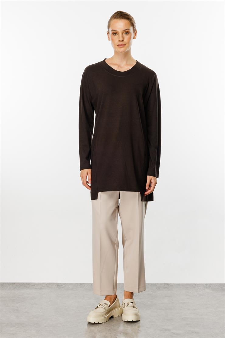 Basic Örme Tunik-Kahve