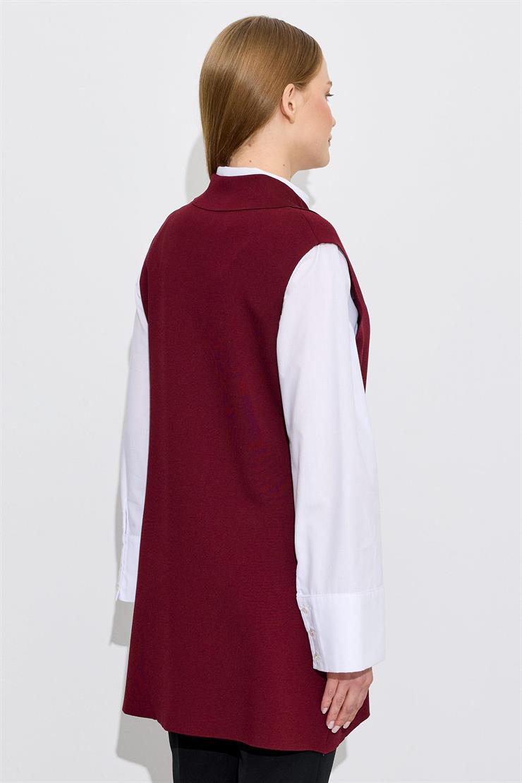 Belden Büzgülü Rayon Yelek BORDO