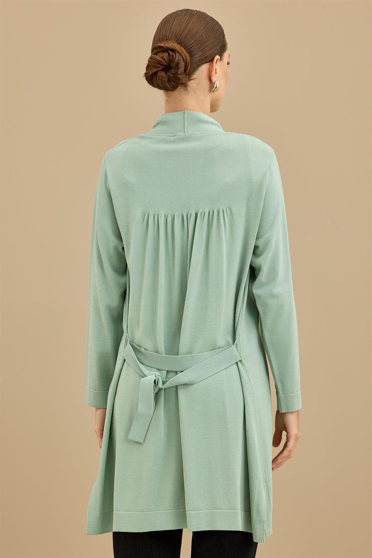 Beli Kemerli Rayon Basic  Hırka MİNT