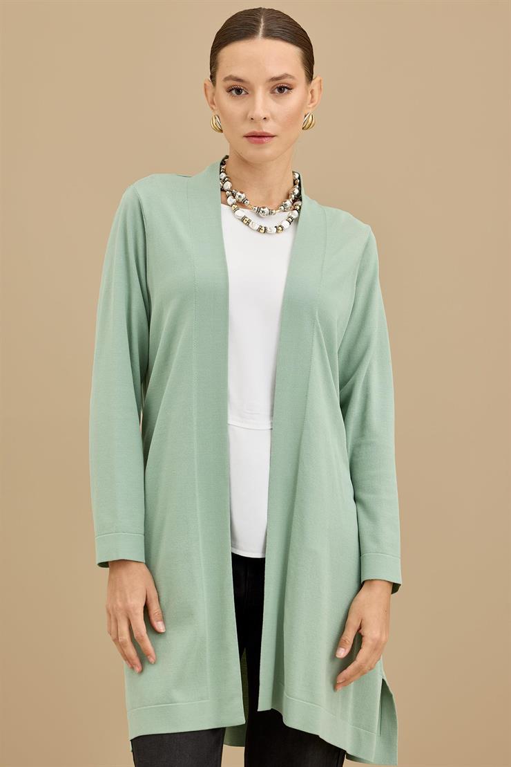 Beli Kemerli Rayon Basic  Hırka MİNT