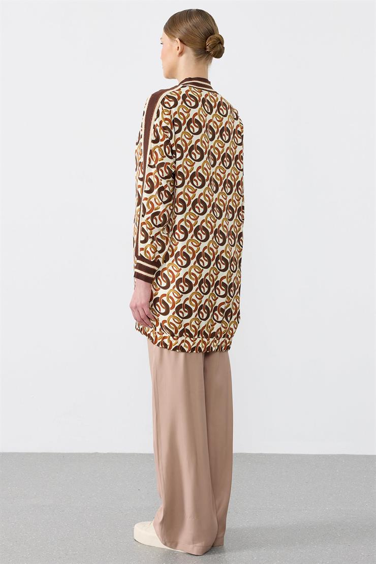 Bomber Yakalı Çizgili Triko Ribanalı 3  Lü Takim CAMEL