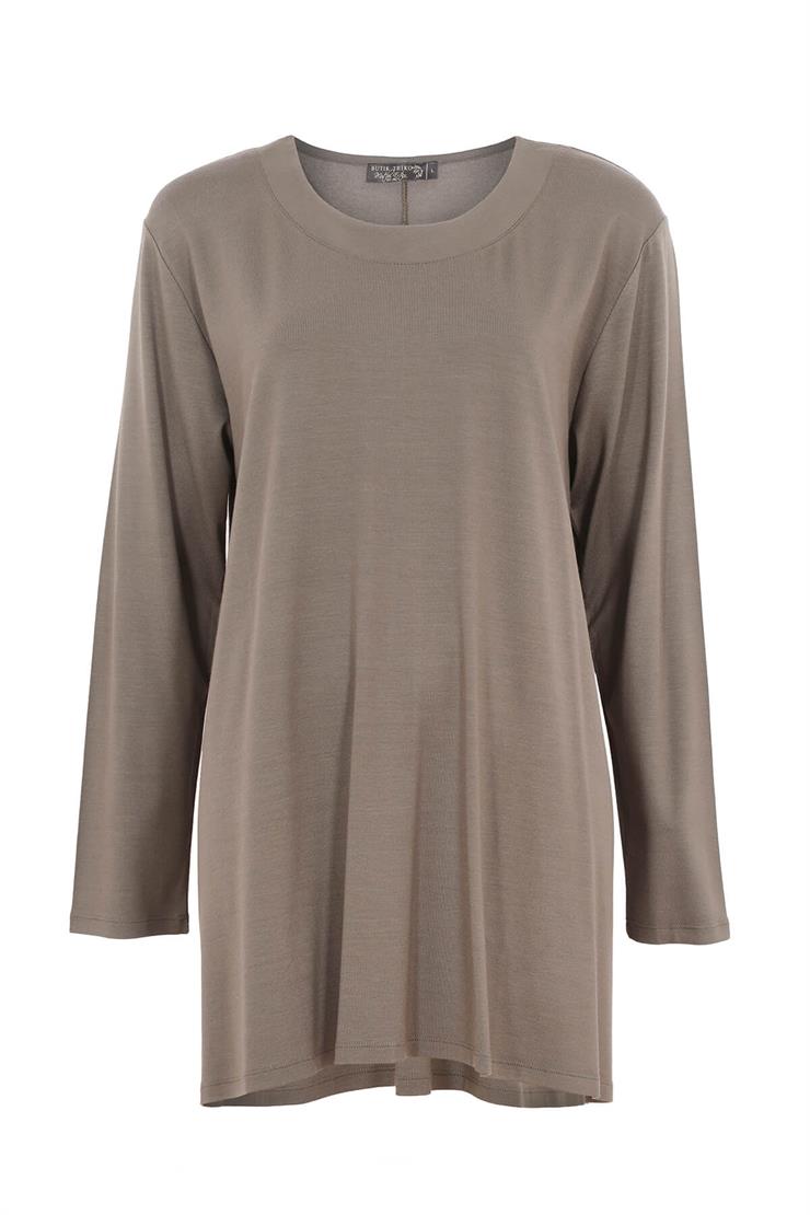 Büyük Beden Örme Kumaş Bluz-HAKİ