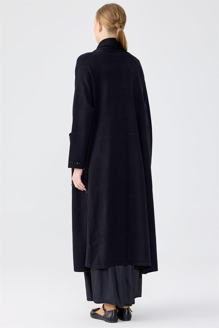 Cepleri Taş İşlemeli  Hırka SİYAH