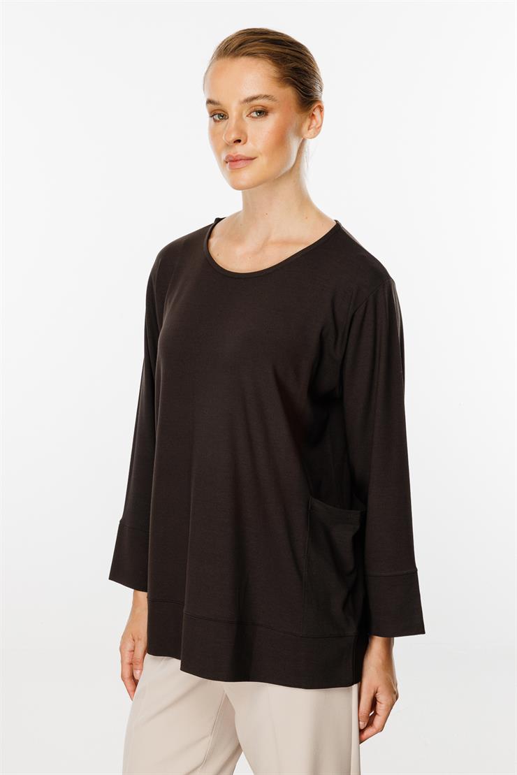Cepli Tunik Bluz-Kahve