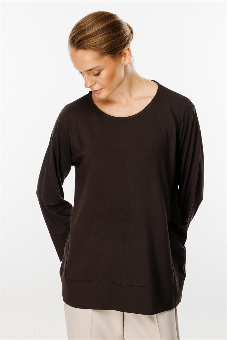 Cepli Tunik Bluz-Kahve