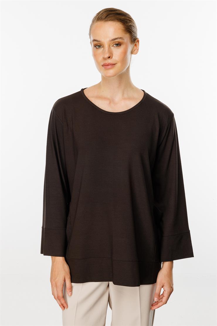 Cepli Tunik Bluz-Kahve
