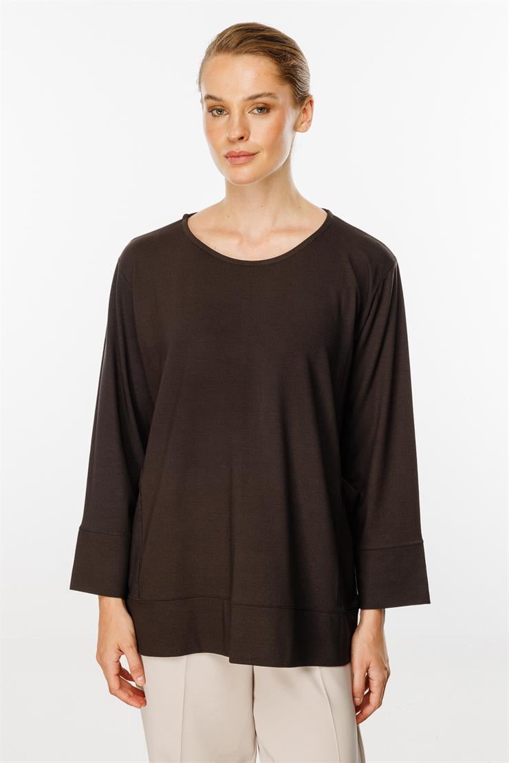 Cepli Tunik Bluz-Kahve