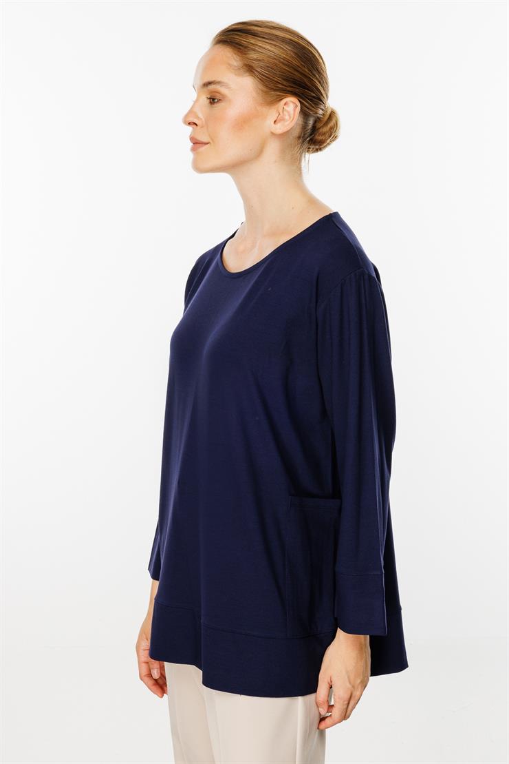Cepli Tunik Bluz-LACİVERT