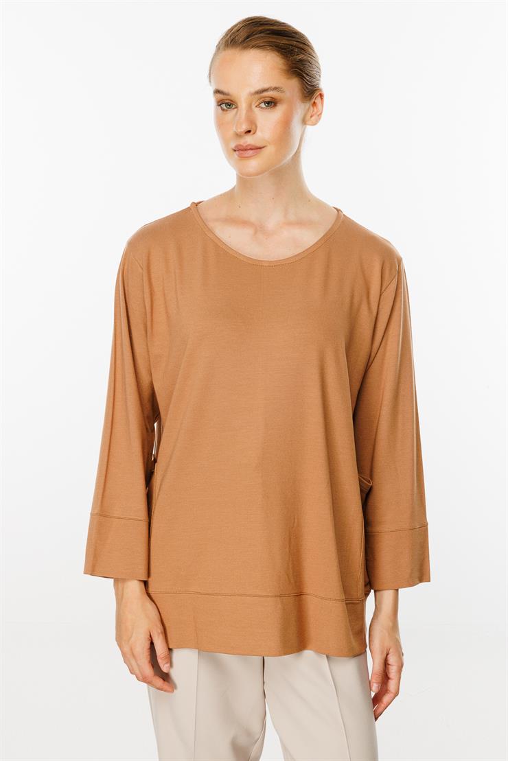 Cepli Tunik Bluz-Tütün