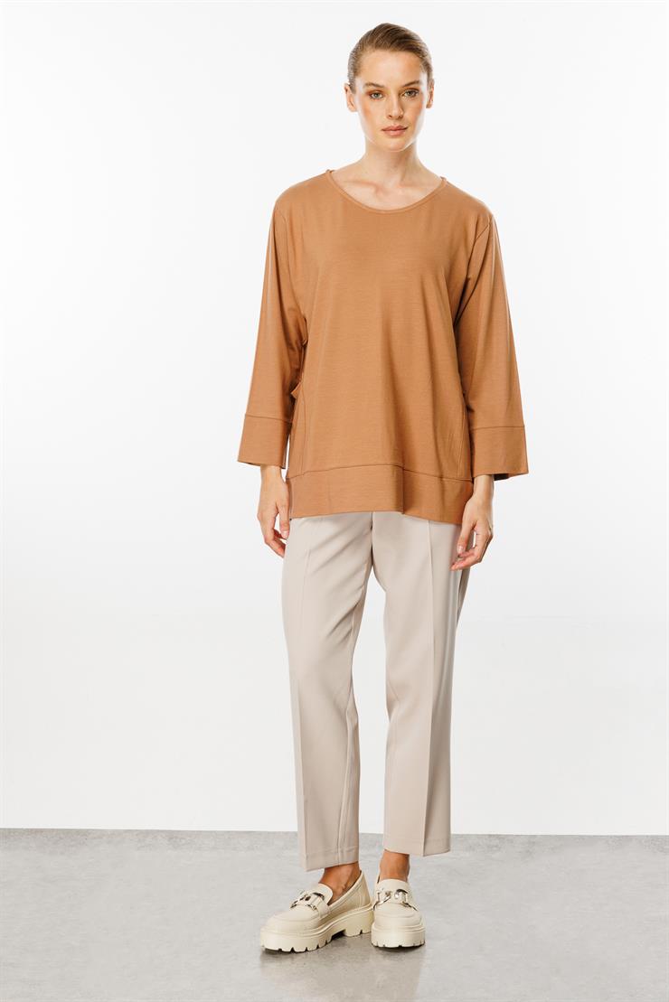 Cepli Tunik Bluz-Tütün