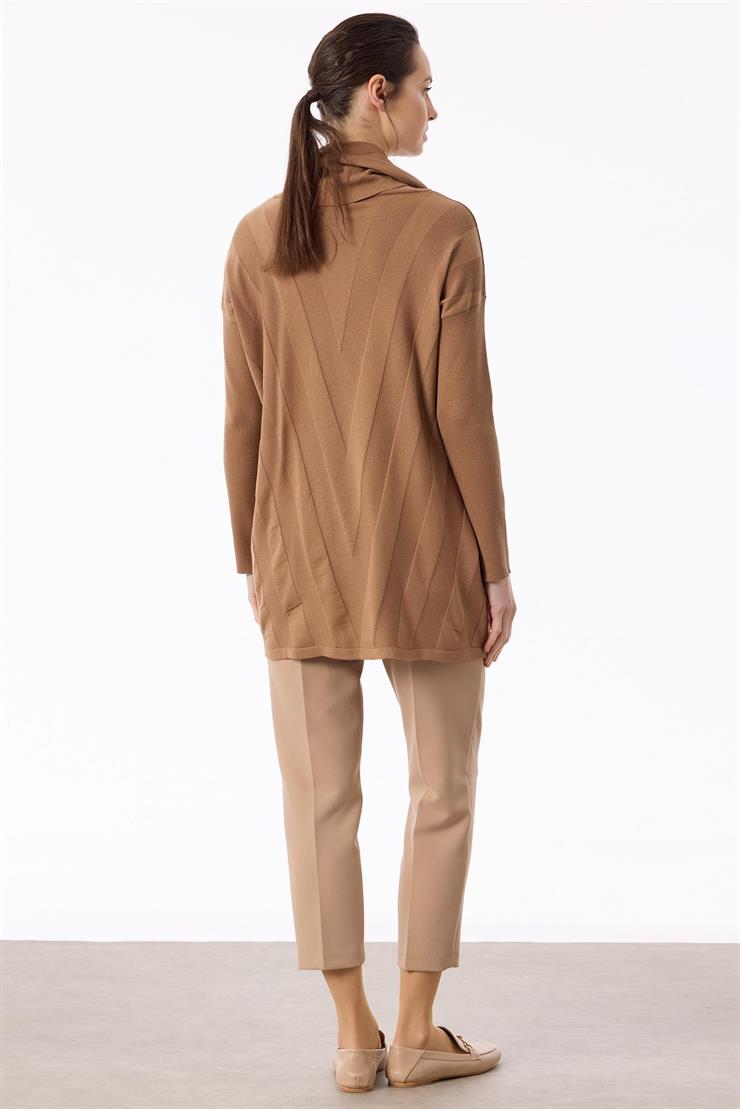 Degaje Yaka Triko Tunik CAMEL