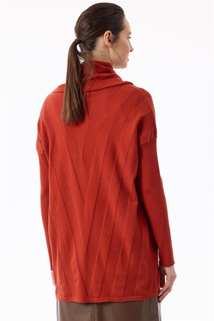 Degaje Yaka Triko Tunik KREMİT