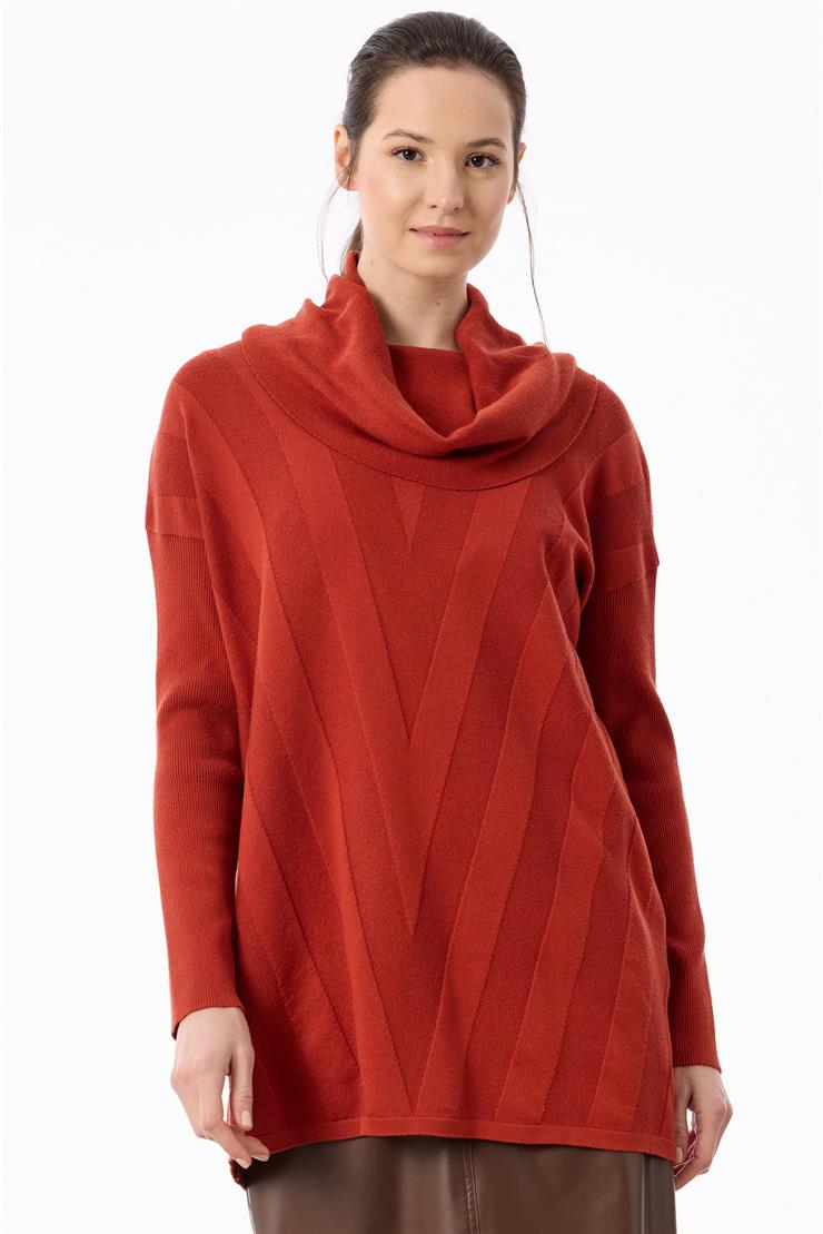 Degaje Yaka Triko Tunik KREMİT