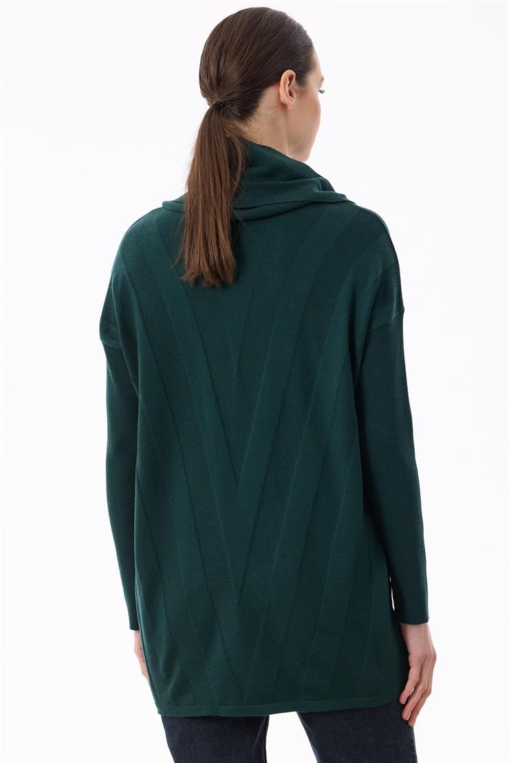 Degaje Yaka Triko Tunik NEFTİ