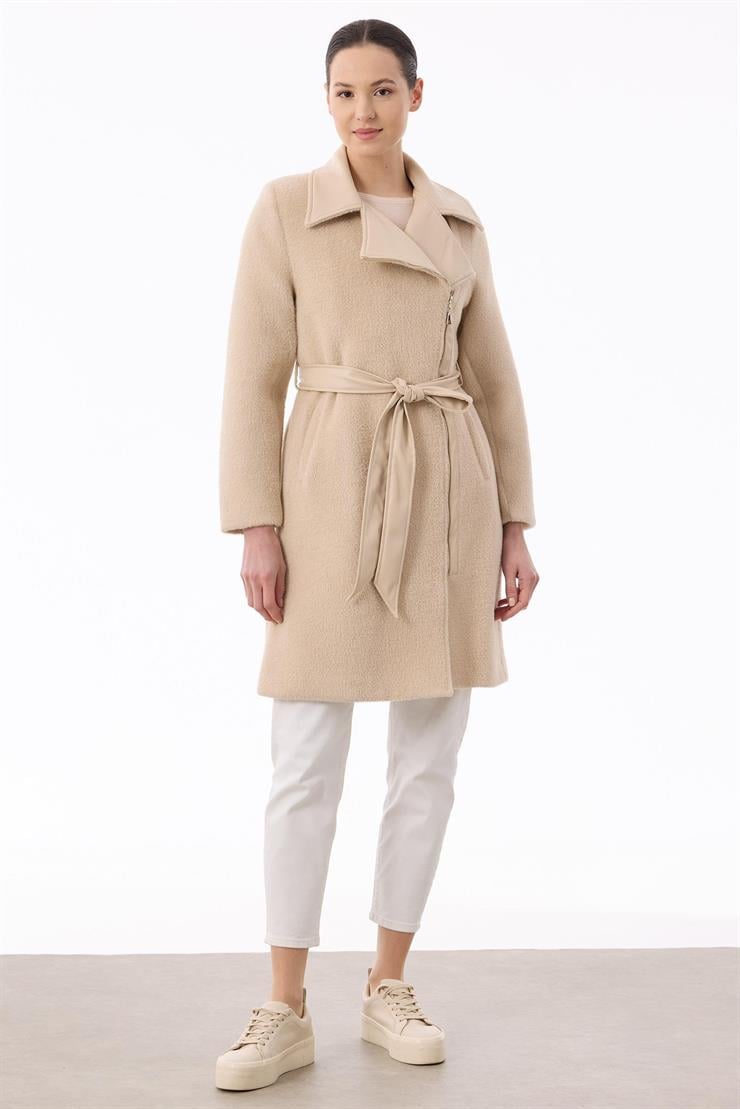 Deri Kombinli Tay Kaban BEJ