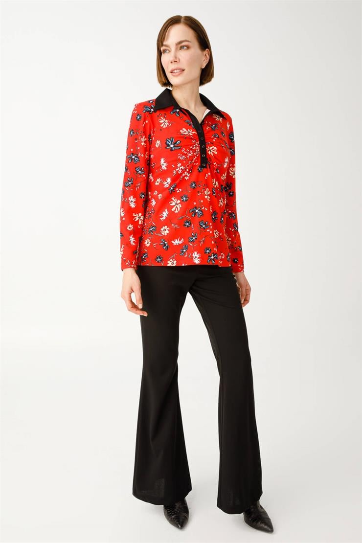 Desenli Bluz-Kırmızı