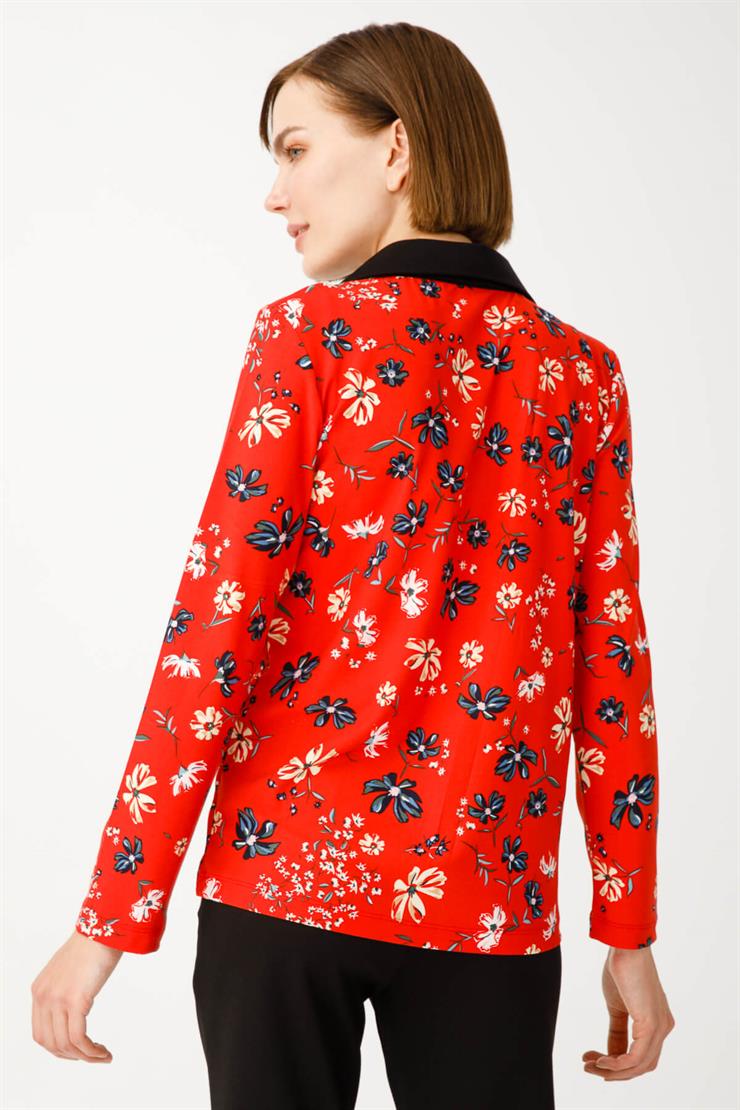 Desenli Bluz-Kırmızı