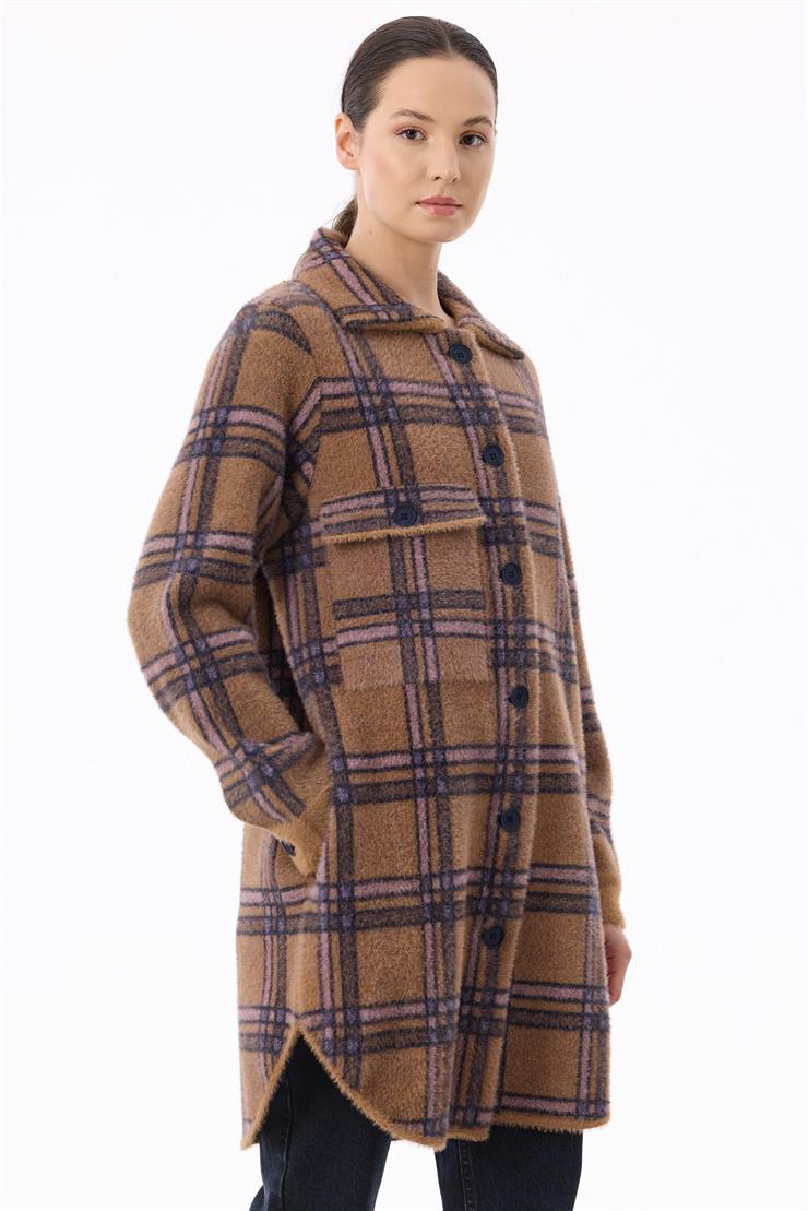 Ekose Desenli Mink Kaban CAMEL